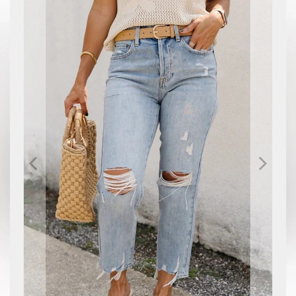 Pistola Light Wash Charlie Shore Distressed Button Fly Jeans, Women’s Size 27 - Picture 3 of 12